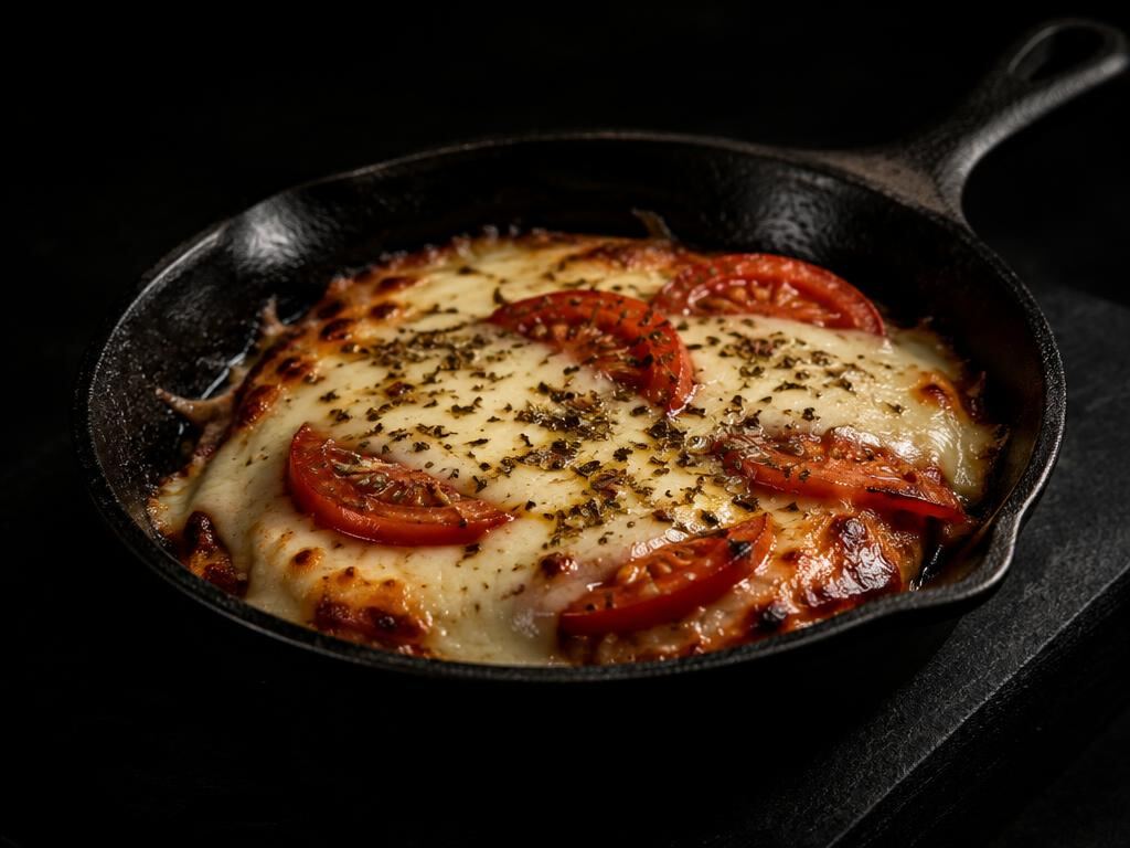 Provolone con tomate y orégano